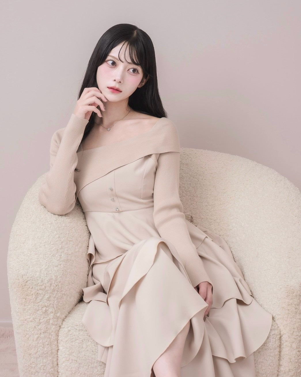 モデル身長：164cm / 着用カラー：ピンク