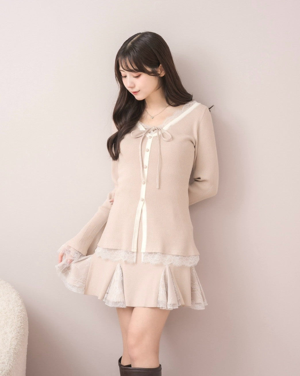 モデル身長：159cm / 着用カラー：ピンク