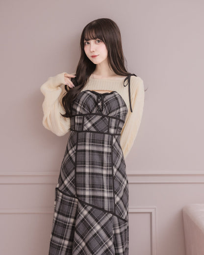 モデル身長：166cm / 着用カラー：グレーチェック