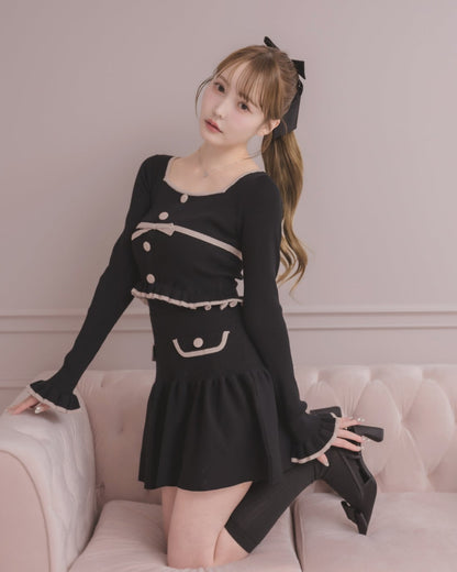 モデル身長：166cm / 着用カラー：ブラック×ピンク