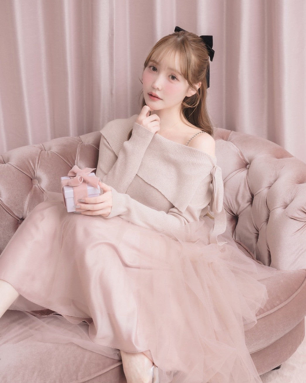 モデル身長：166cm / 着用カラー：ピンク