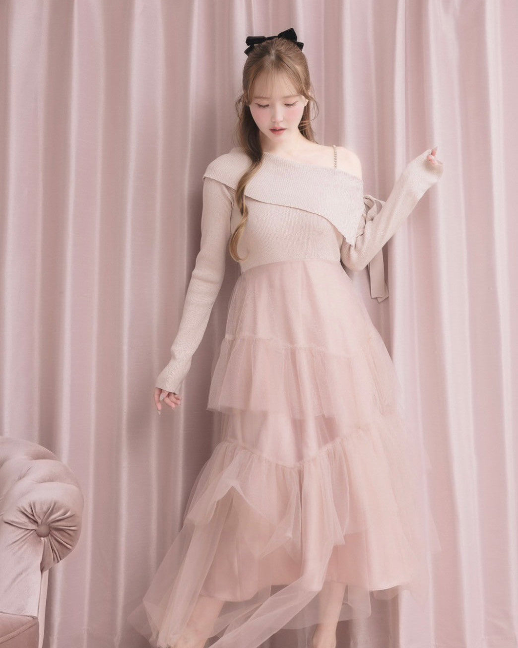 モデル身長：166cm / 着用カラー：ピンク