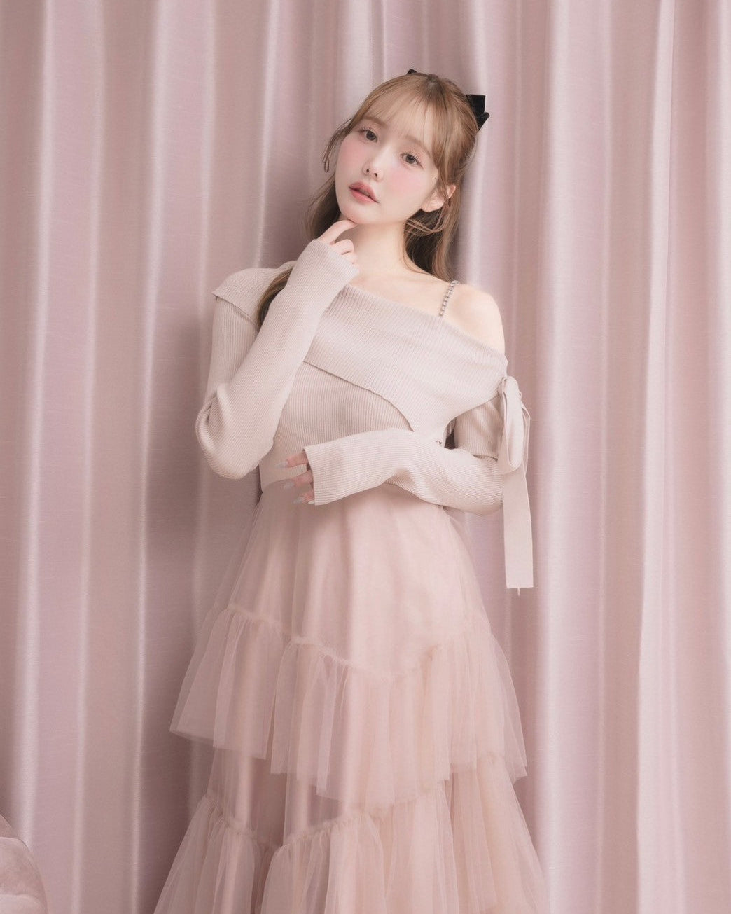 モデル身長：166cm / 着用カラー：ピンク