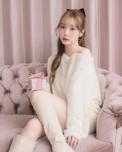 モデル身長：166cm / 着用カラー：アイボリー