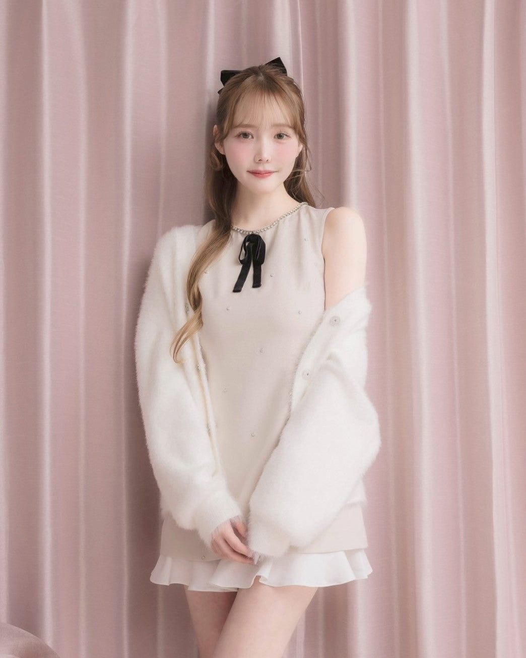 モデル身長：166cm / 着用カラー：ピンク/ 着用サイズ：Sサイズ