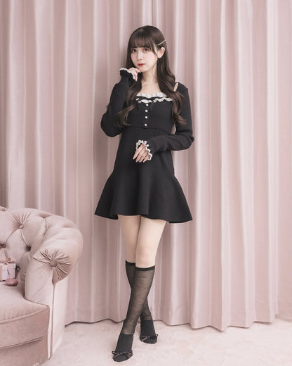 モデル身長：159cm / 着用カラー：ブラック×ブラック