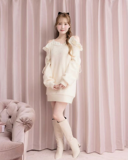 モデル身長：166cm / 着用カラー：アイボリー