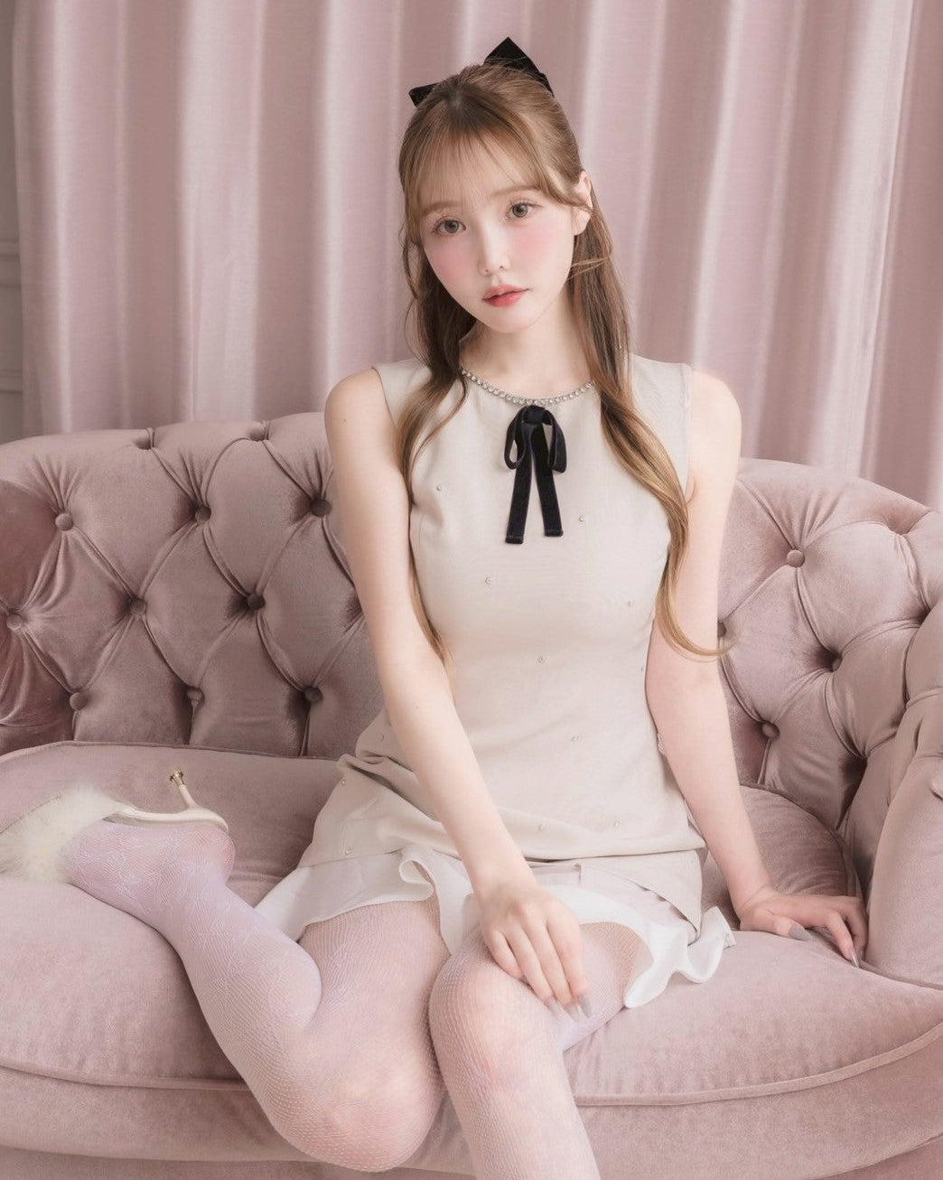 モデル身長：166cm / 着用カラー：ピンク/ 着用サイズ：Sサイズ