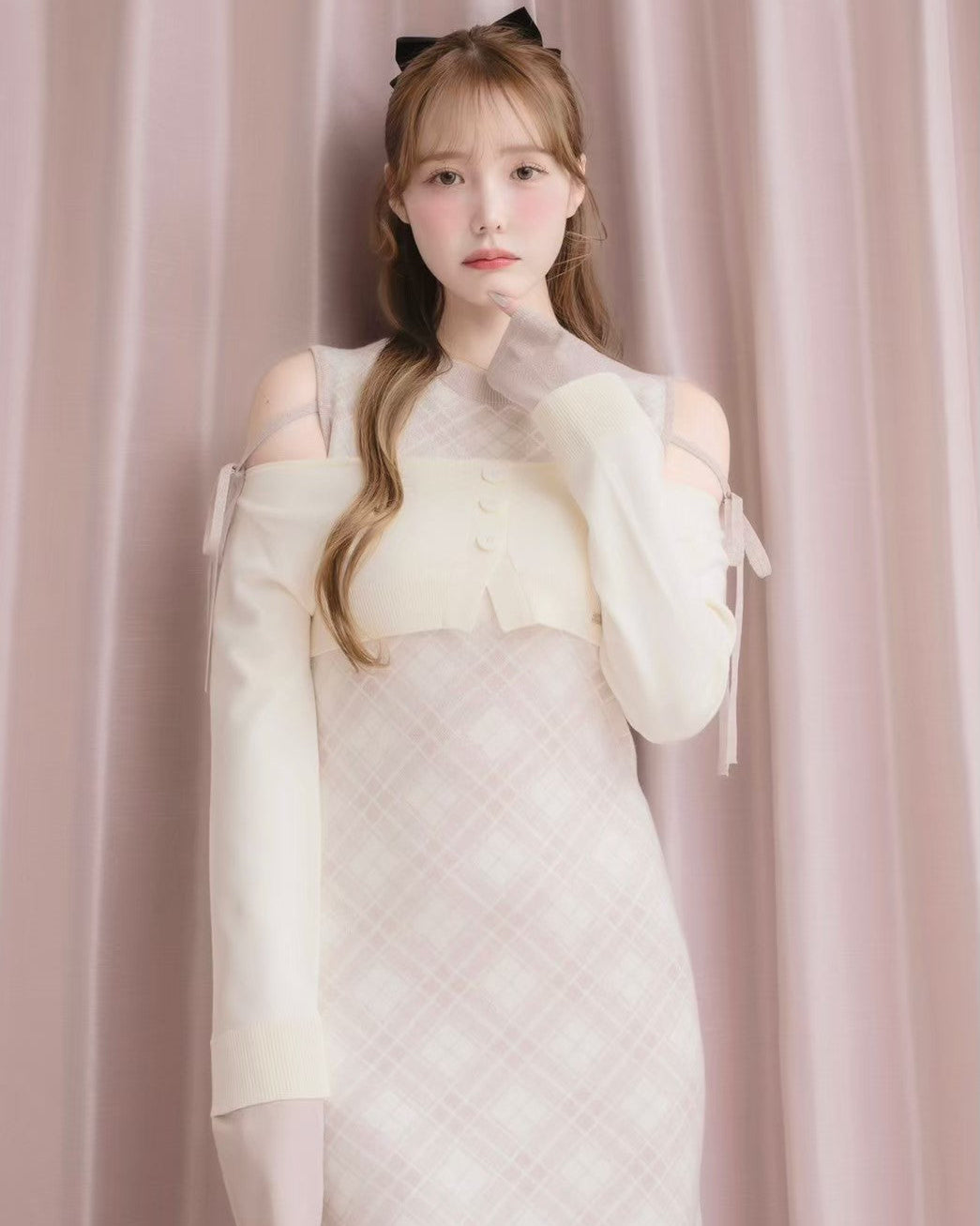 モデル身長：166cm / 着用カラー：ピンク
