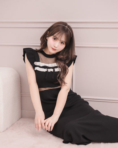 モデル身長：151cm / 着用カラー：ブラック×ブラック