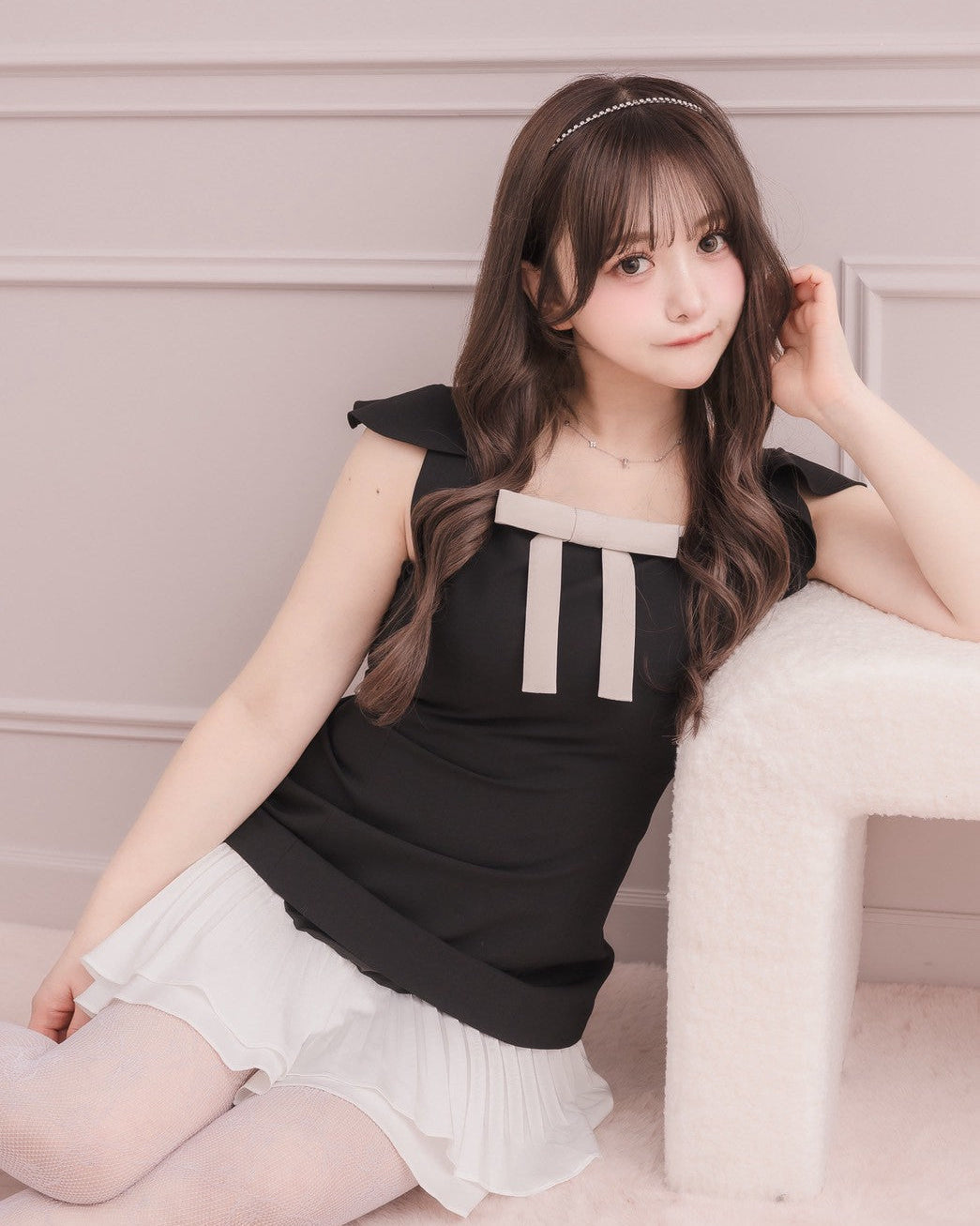 モデル身長：151cm / 着用カラー：ブラック着用サイズ：Sサイズ
