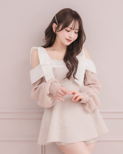 モデル身長：151cm / 着用カラー：ピンクベージュ
