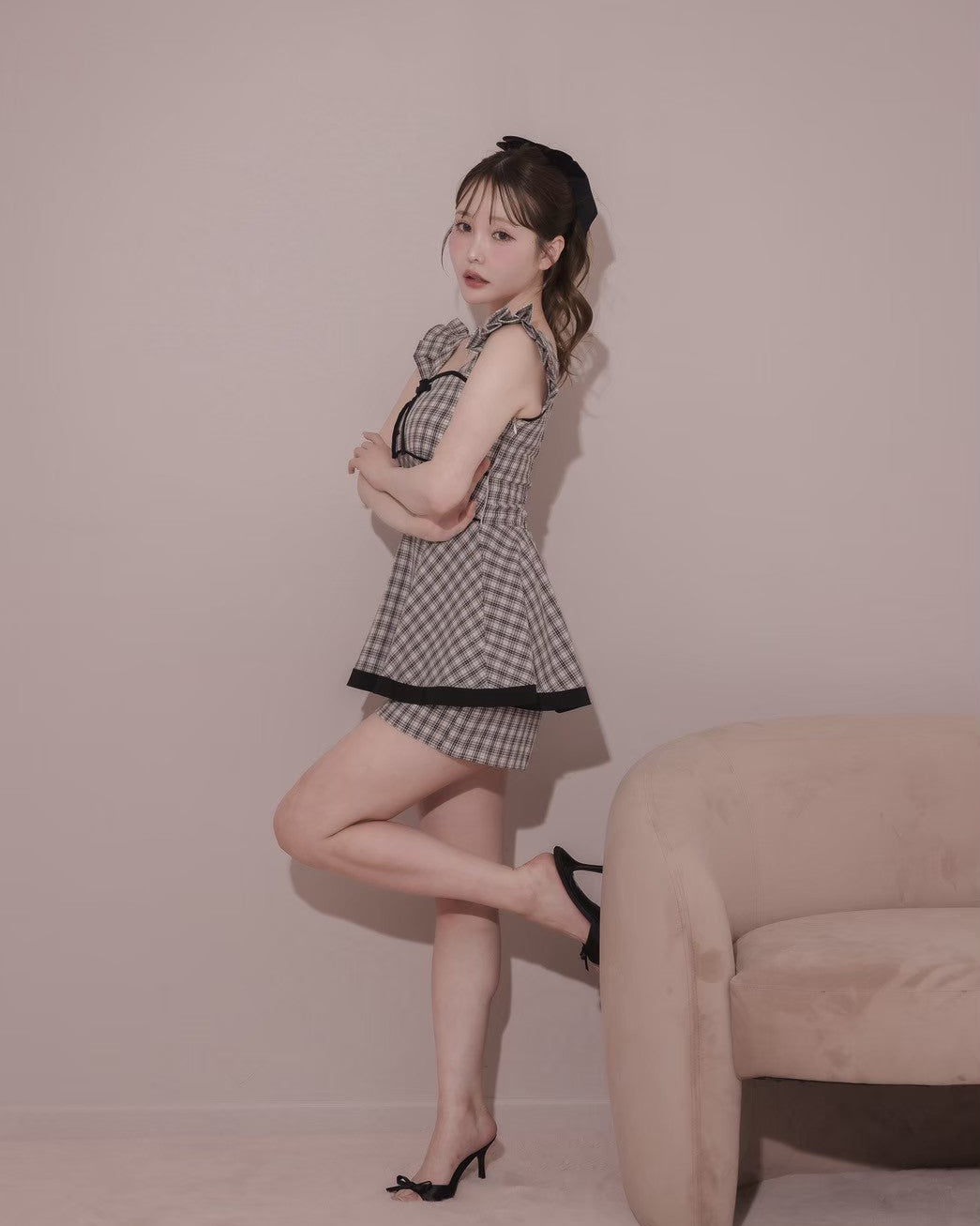 Checked Short Romper – DOLCELICHE（ドルチェリーチェ）