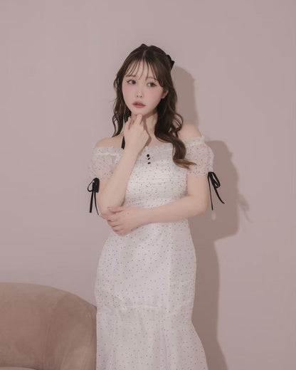 モデル身長：166cm / 着用カラー：ホワイトドット