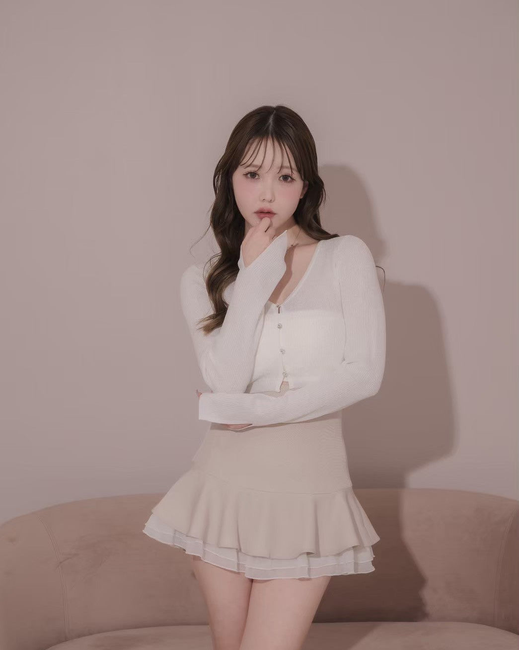 モデル身長：166cm / 着用カラー：ピンク