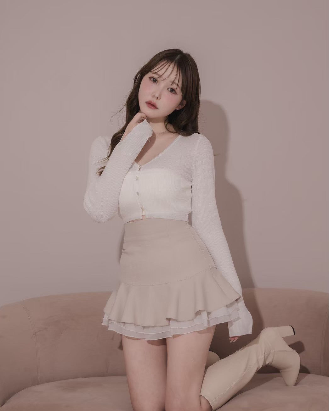 モデル身長：166cm / 着用カラー：ピンク
