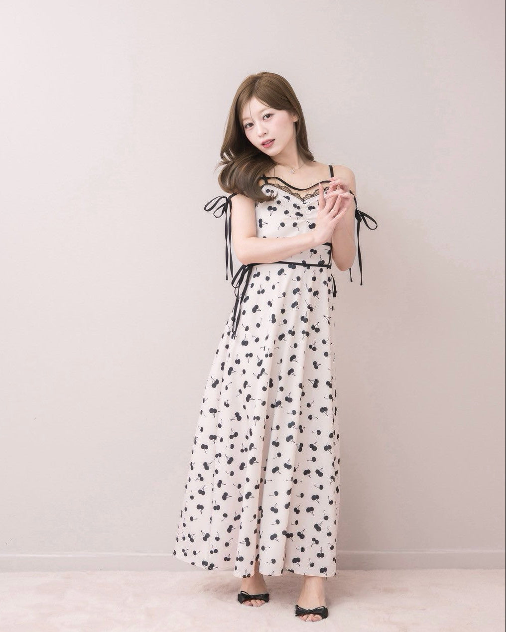 Cherry Print Flared Dress – DOLCELICHE（ドルチェリーチェ）