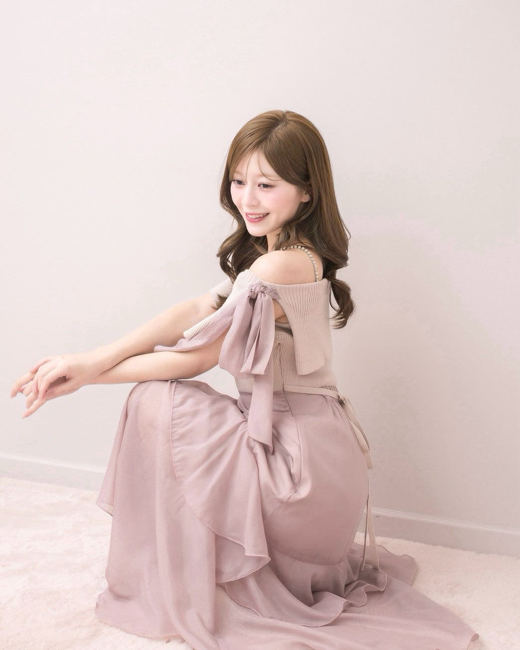 モデル身長：155cm / 着用カラー：ピンク