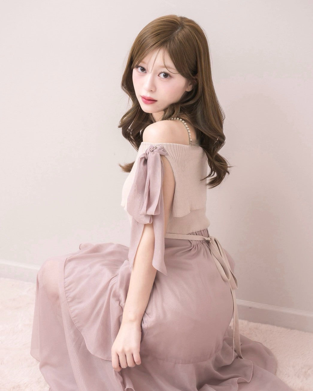 き*✧様 dolceliche ショルダープリーツワンピース 新品タグ付きドルチ Asymmetric Chiffon Panel Dress – DOLCELICHE（ドルチェリーチェ）
