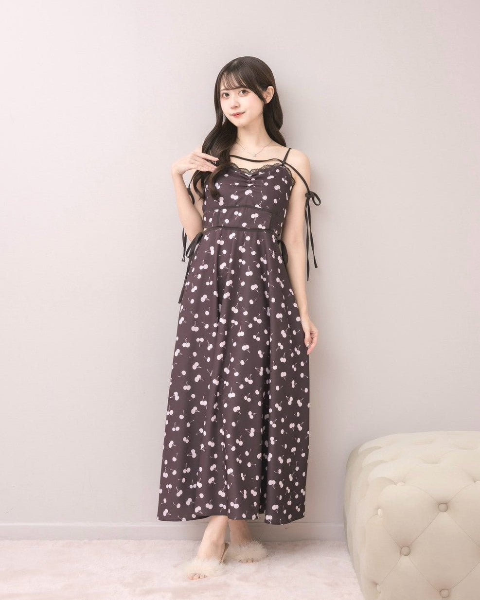 Cherry Print Flared Dress – DOLCELICHE（ドルチェリーチェ）