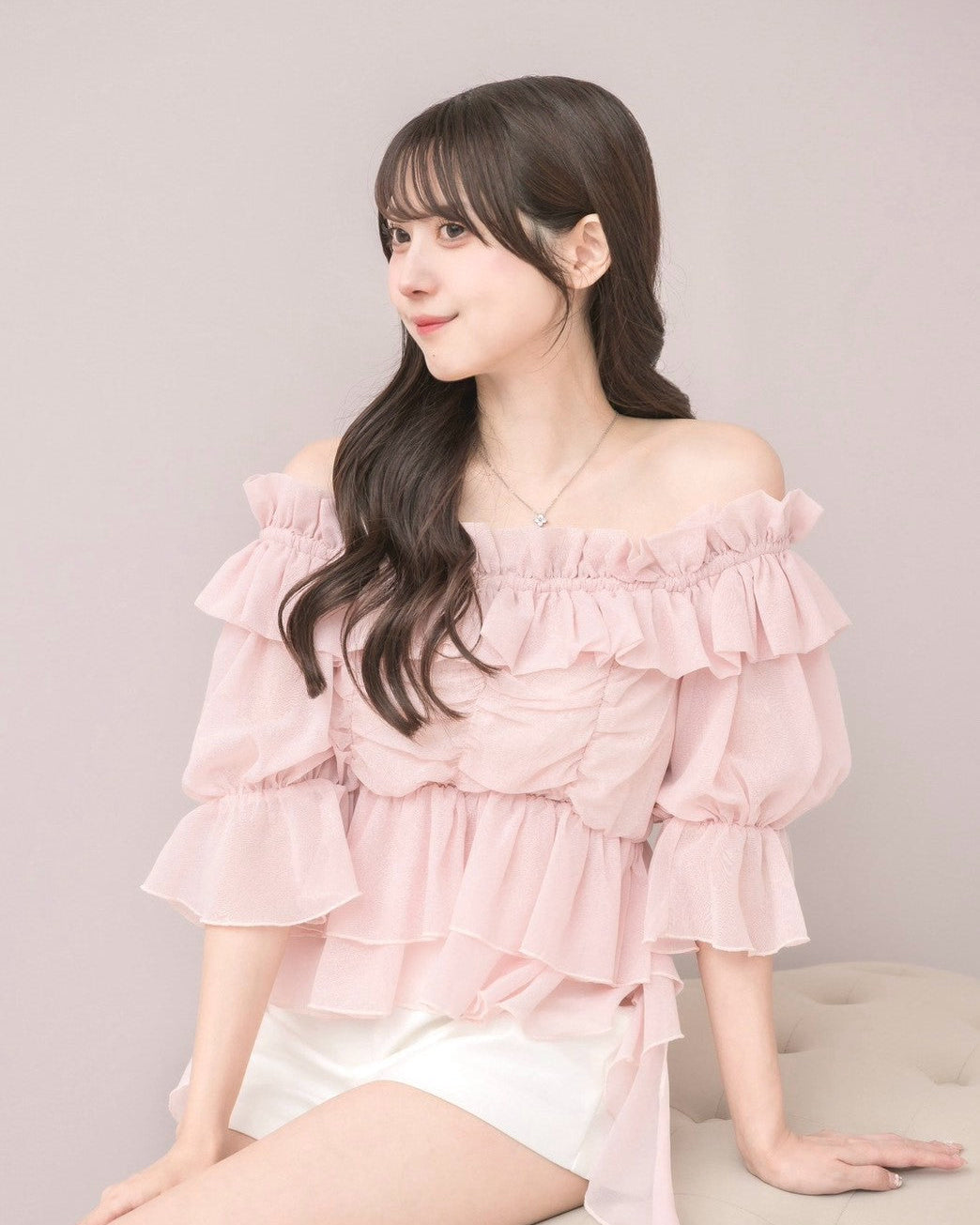 モデル身長：159cm / 着用カラー：ピンク