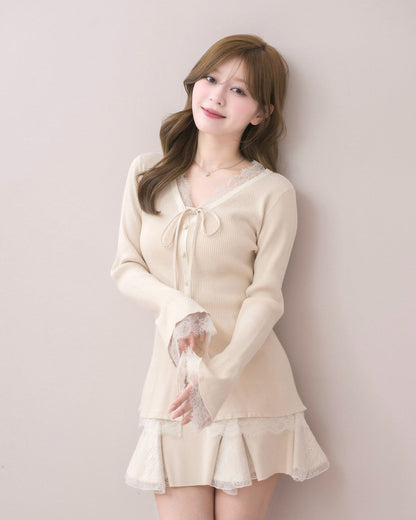 モデル身長：155cm / 着用カラー：ライトベージュ
