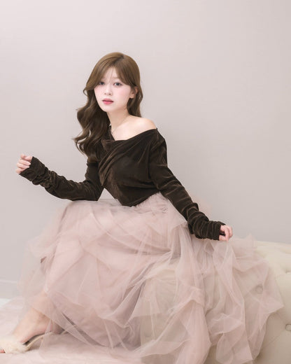 モデル身長：155cm / 着用カラー：ブラウン