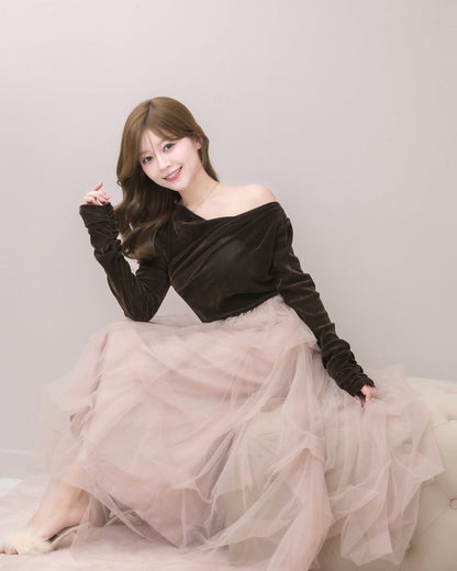 モデル身長：155cm / 着用カラー：ブラウン