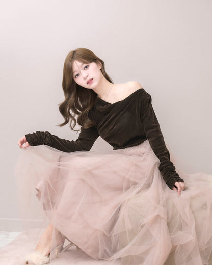 モデル身長：155cm / 着用カラー：ブラウン