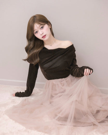 モデル身長：155cm / 着用カラー：ブラウン