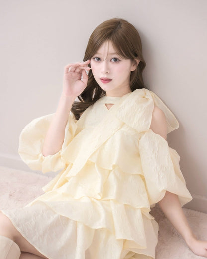 モデル身長：155cm / 着用カラー：バニラ