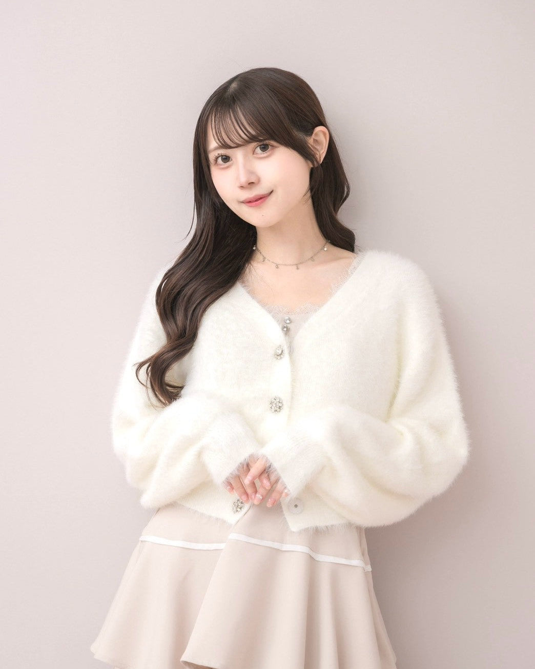 モデル身長：159cm / 着用カラー：ホワイト