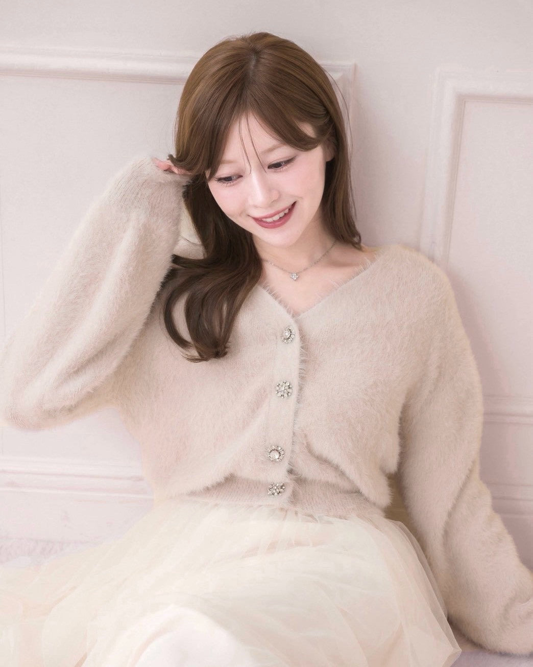 モデル身長：155cm / 着用カラー：ピンク
