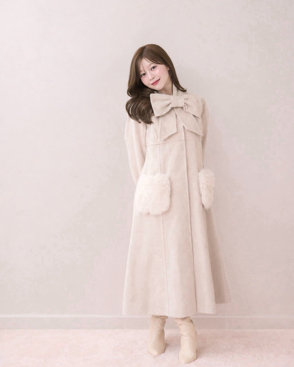 モデル身長：155cm / 着用カラー：ピンク
