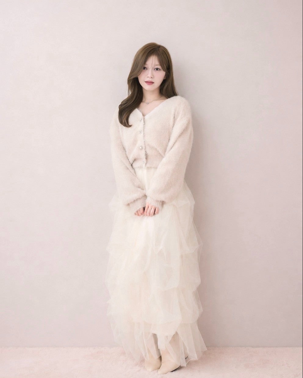 モデル身長：155cm / 着用カラー：ピンク