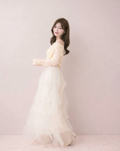 モデル身長：155cm / 着用カラー：アイボリー