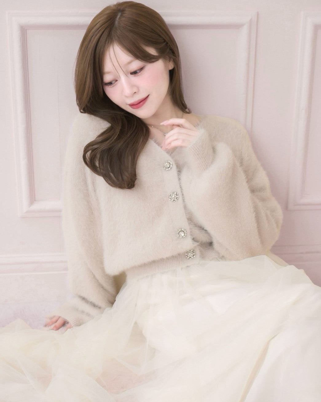 モデル身長：155cm / 着用カラー：ピンク