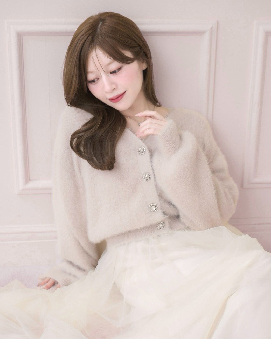 モデル身長：155cm / 着用カラー：ピンク