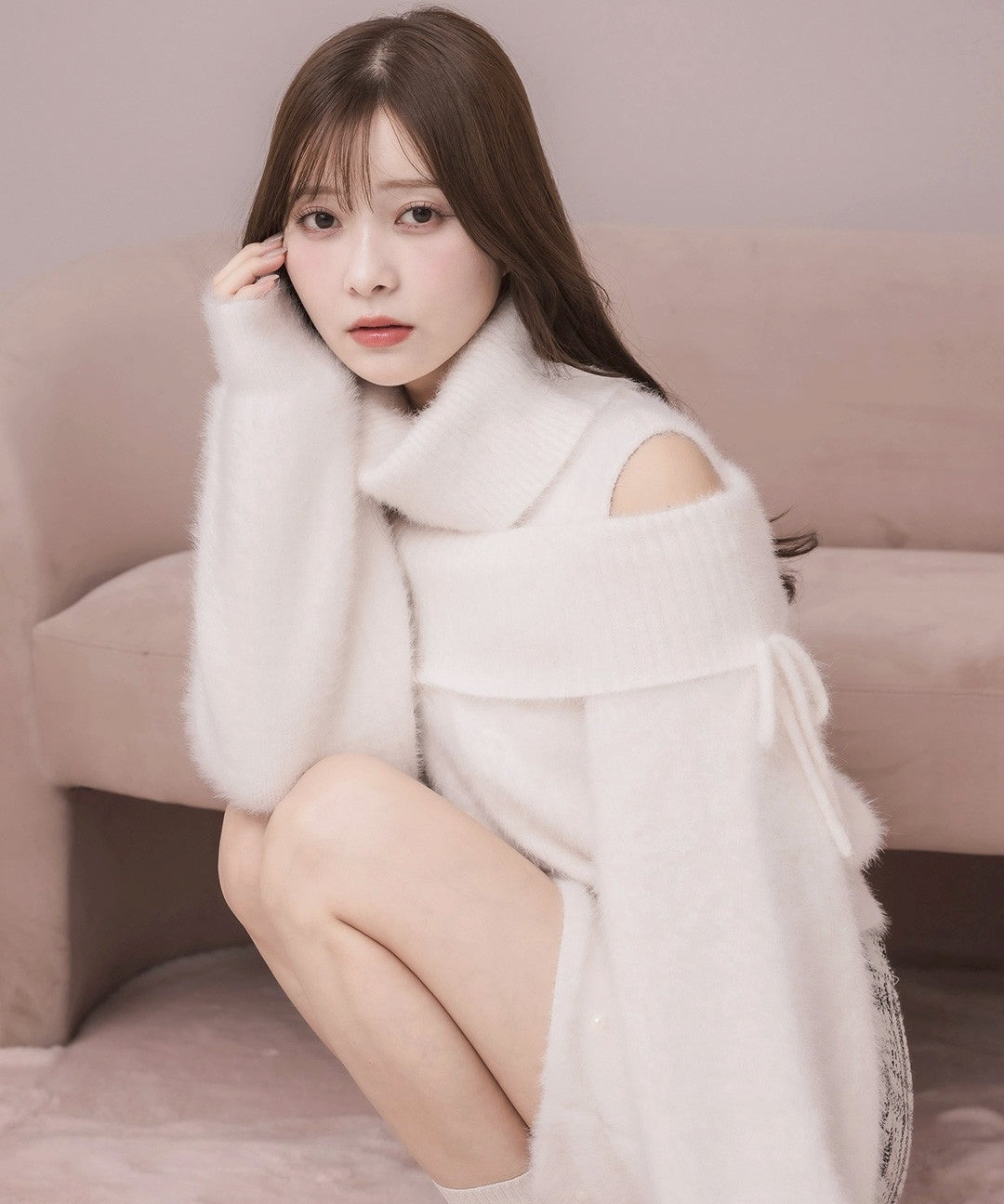 モデル身長：160cm / 着用カラー：ホワイト