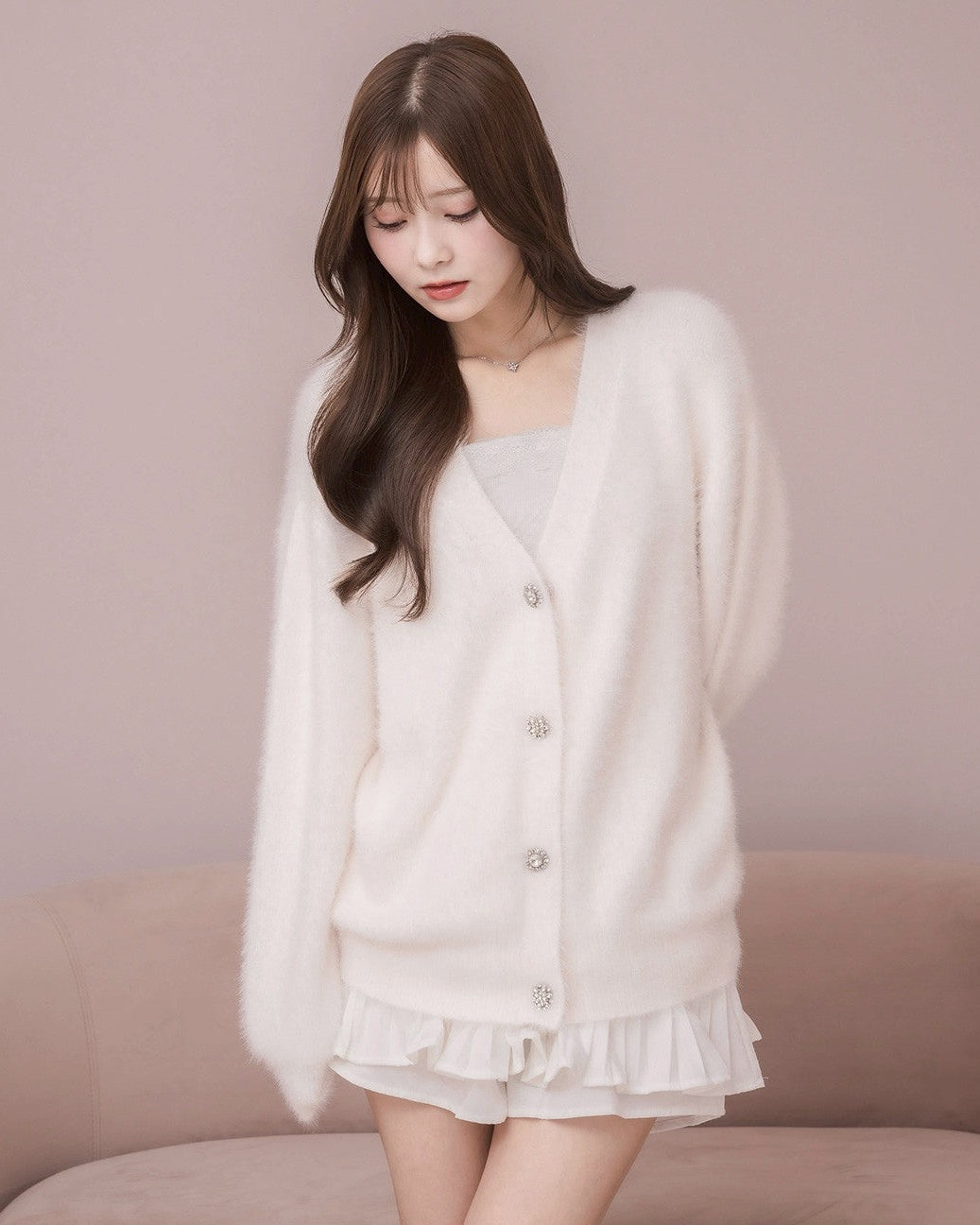 モデル身長：160cm / 着用カラー：ピンク