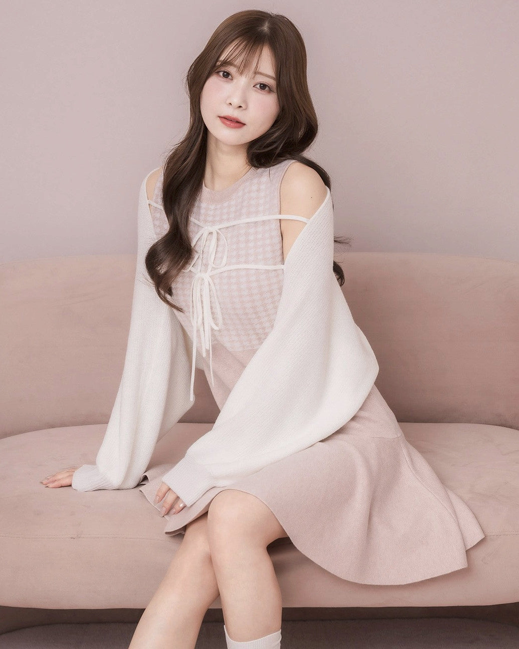 モデル身長：160cm / 着用カラー：ピンク