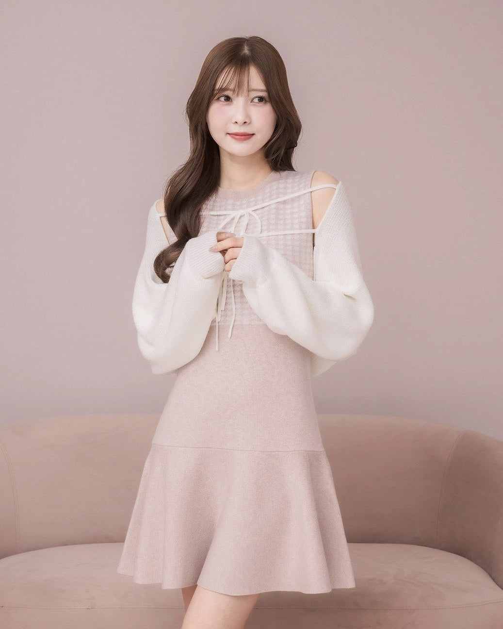 モデル身長：160cm / 着用カラー：ピンク