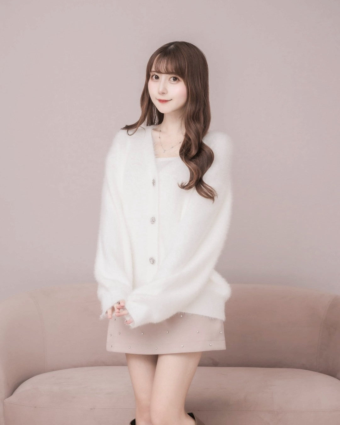 モデル身長：159cm / 着用カラー：ホワイト