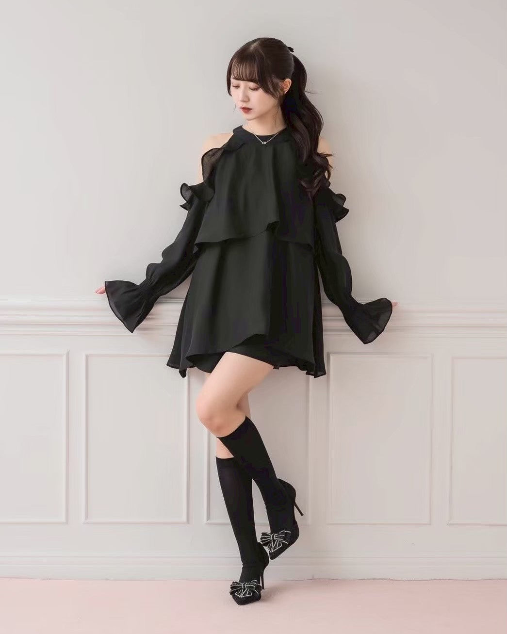 モデル身長：159cm/着用カラー：ブラック