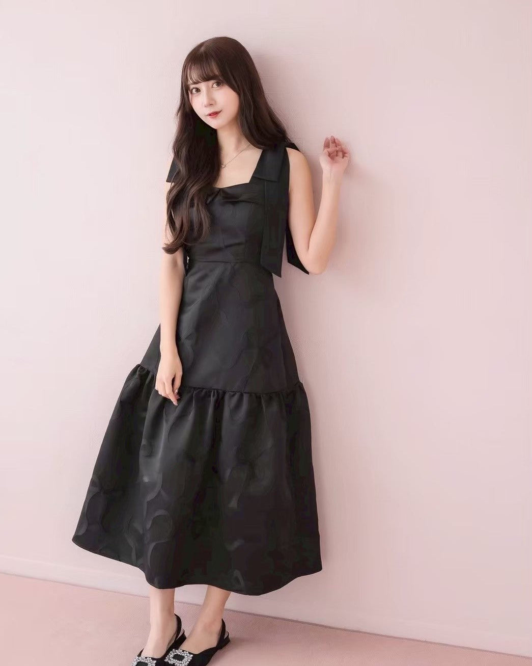 Ribbon Jacquard Dress – DOLCELICHE（ドルチェリーチェ）