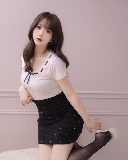モデル身長：151cm / 着用カラー：ピンク×ブラック