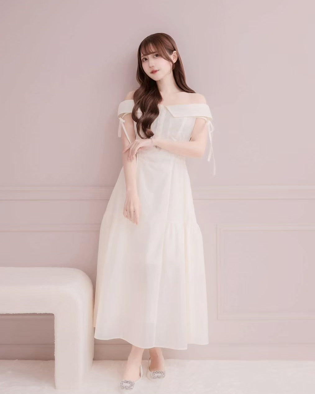 モデル身長：159cm / 着用カラー：ホワイト