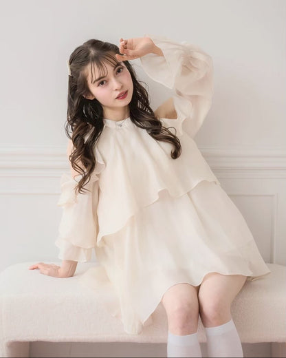 モデル身長：153cm/着用カラー：アイボリー
