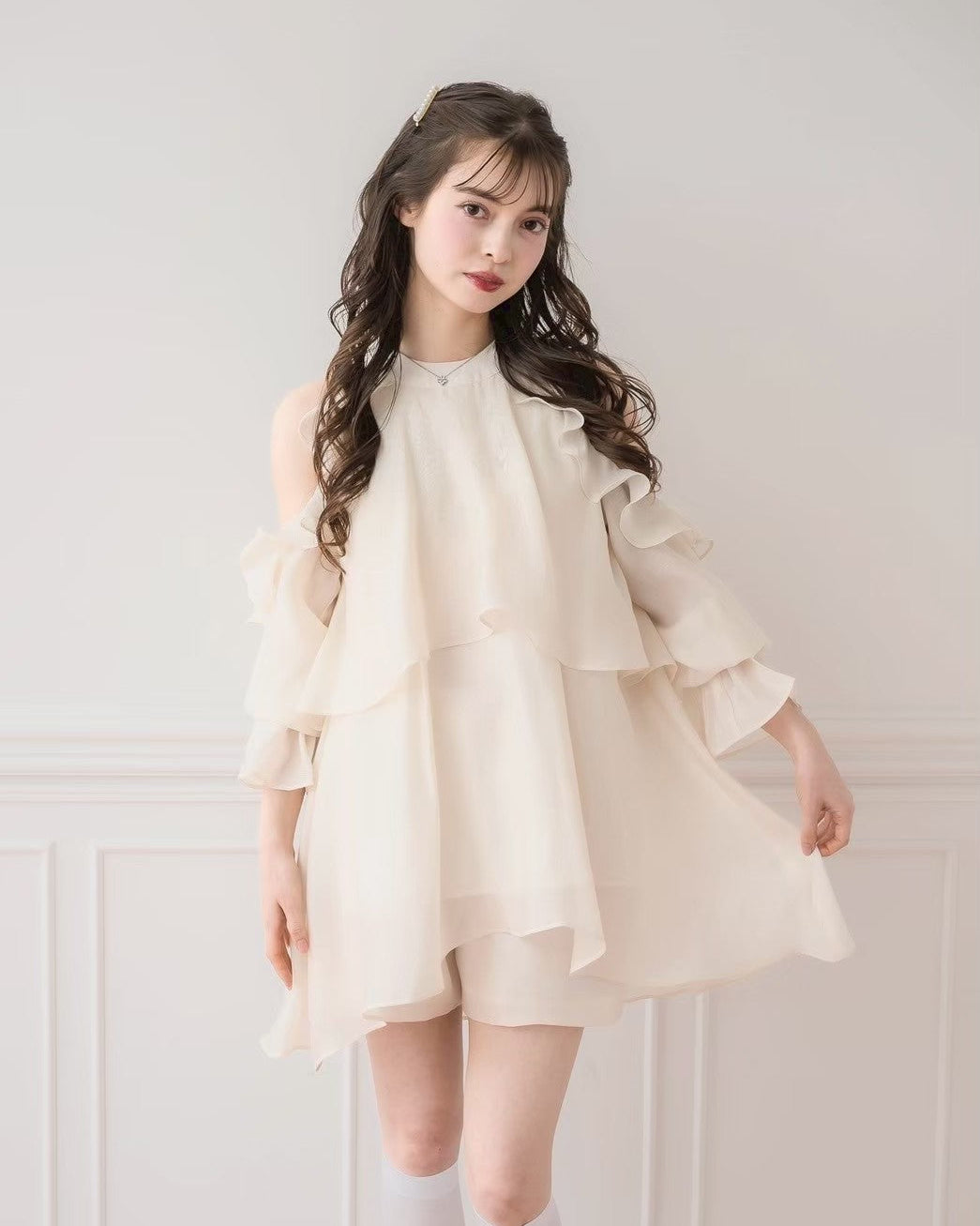 モデル身長：153cm/着用カラー：アイボリー