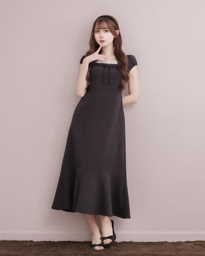 モデル身長：159cm / 着用カラー：ブラック×ブラック